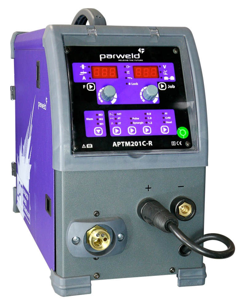 PARWELD 200A-es imp/duplaimp MIG/MAG gázhűtéses hegesztőgép PRO panel