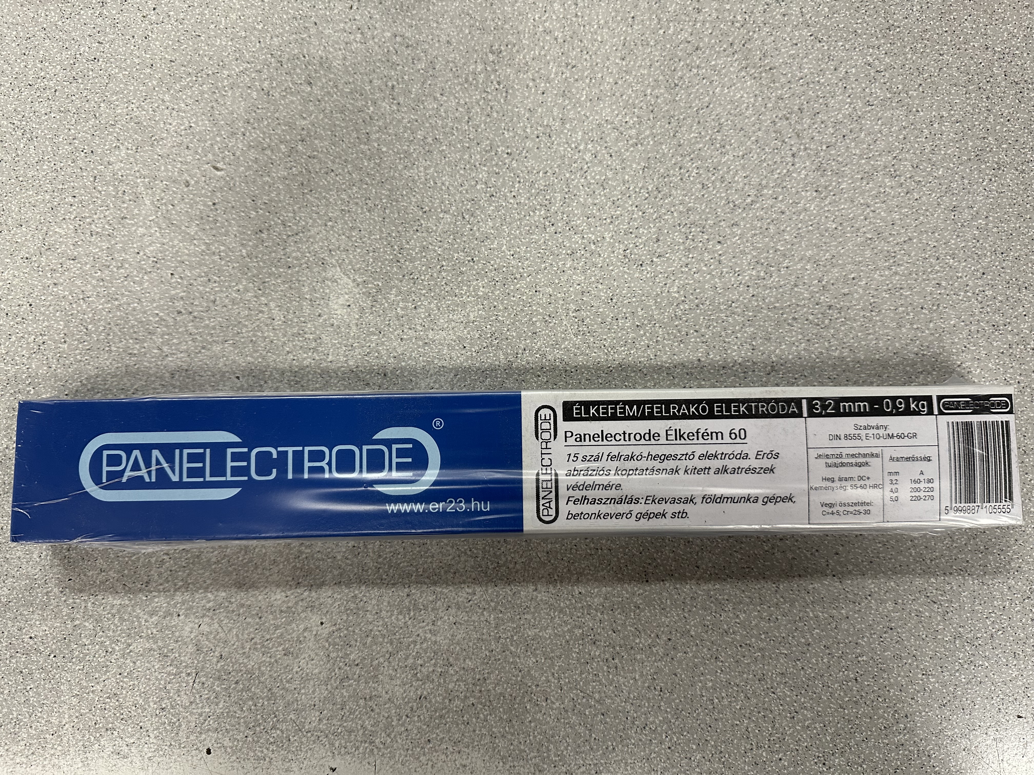 Panelelectrode élkefém 60 felrakó elektróda 3,2x350 mm (0,9kg/ cs) 15 szál/ csomag