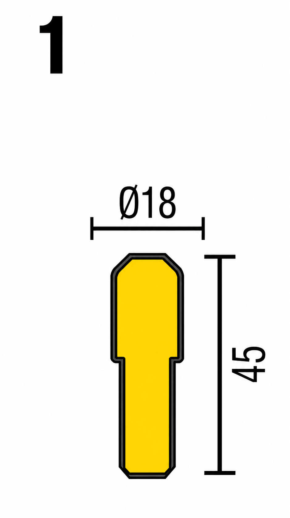 PCP – PTE elektróda 18x45mm