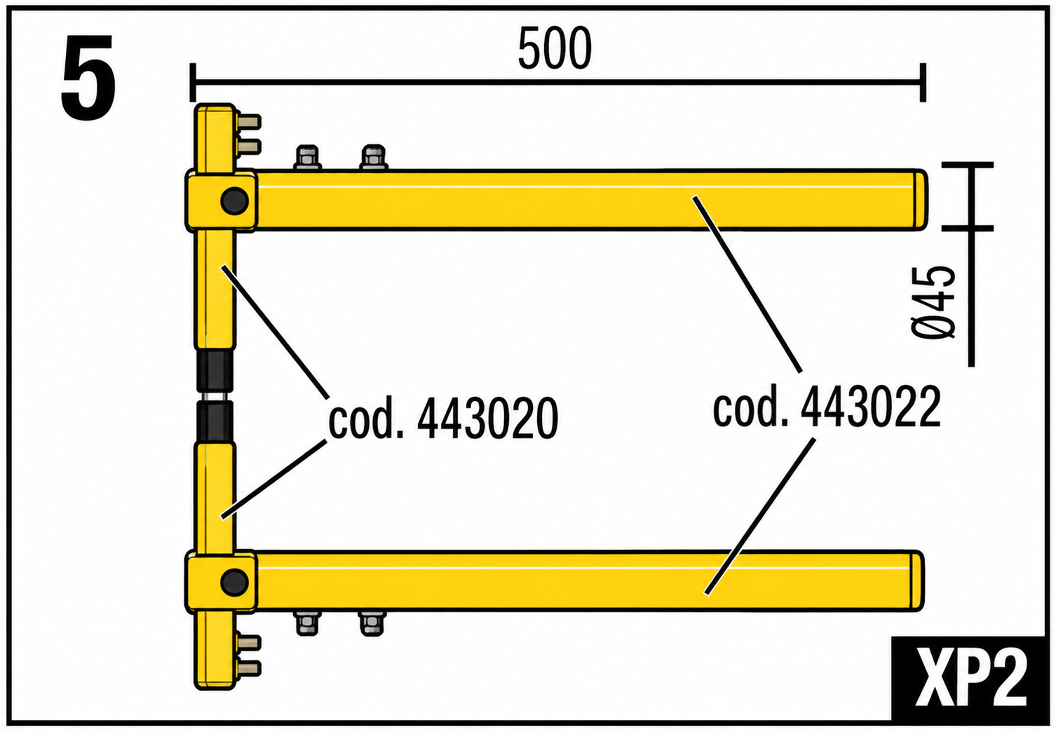 PCP – PTE kar készlet XP1 500mm