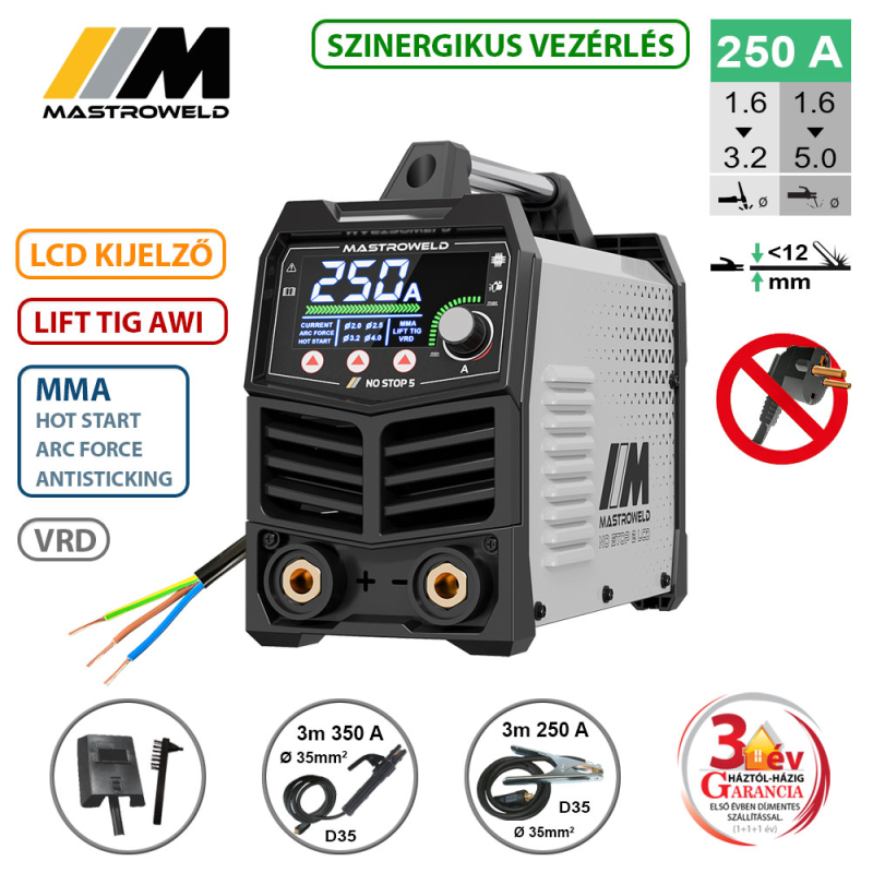 Mastroweld NO STOP 5 LCD hegesztő inverter (MMA)