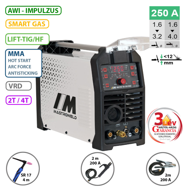 Mastroweld TIG-250 DC hegesztő inverter (DC-AWI) - 2024