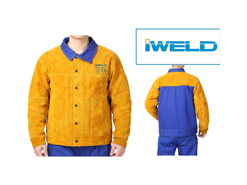 Iweld Hegesztő kabát, bőr/textil hát, KEVLAR XXL